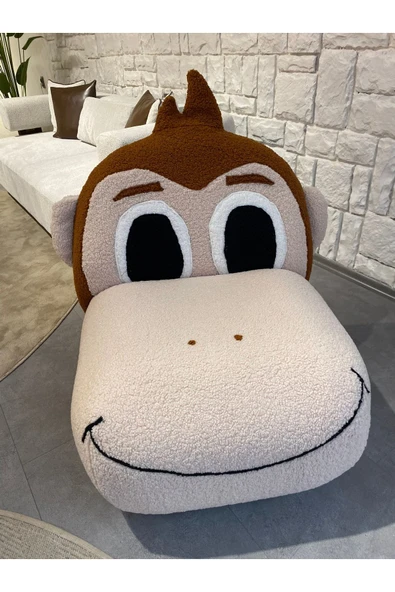 Mobilya Stant Most Kukuli Karakter Berjer 1. Sınıf Teddy Kumaş Gürgen Ağaç (Evinize Teslim) - Resim 2