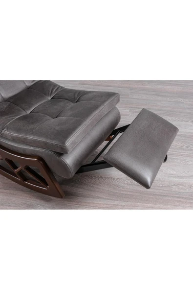 Mobilya Stant Most Woodarm %100 Ağaç Dinlenme Koltuğu İthal Nubuk Kumaş - Resim 5