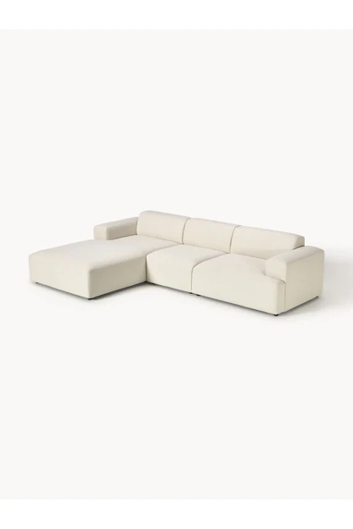 Mobilya Stant Most Mollista 3 Modül Sol Köşe Koltuk 01 Kırık Beyaz Keten Kumaş Yumuşak Sünger (Evinize Teslim) - 5