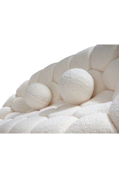 Mobilya Stant Most Balloon İkili Kanepe İthal Beyaz Teddy Kumaş (Evinize Teslim) - 4