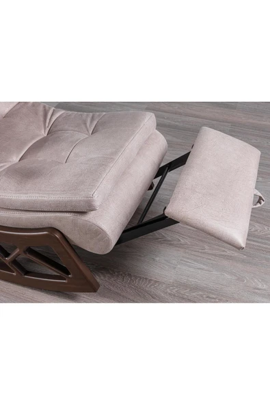 Mobilya Stant Most Woodarm %100 Ağaç Dinlenme Koltuğu İthal Nubuk Kumaş (Evinize Teslim) - Resim 3