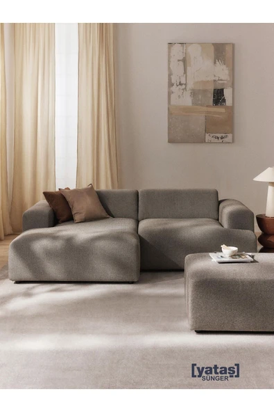Mobilya Stant Most Mollista 2 Modül Sol Köşe Koltuk 10 Kahverengi Keten Kumaş Yumuşak Sünger (Evinize Teslim) ürün görseli