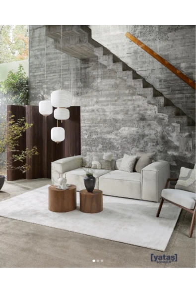 Mobilya Stant Most Mollis 2 Modül Kanepe Koltuk Kırık Beyaz Kadife Kumaş Yumuşak Sünger (Evinize Teslim) ürün görseli