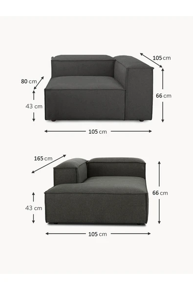 Mobilya Stant Most Mollis Plus Sol Köşe 2 Modül Köşe 41 Koyu Antrasit Keten Kumaş Yumuşak Sünger(EVİNİZE TESLİM) - Resim 7