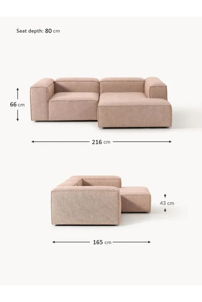 Mobilya Stant Most Mollis Plus Sağ Köşe 2 Modül Köşe Koltuk 09 Bej Keten Kumaş Yumuşak Sünger(EVİNİZE TESLİM) - Resim 7