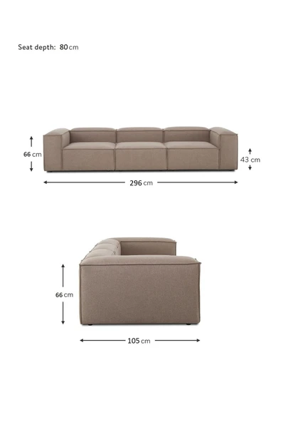 Mobilya Stant Most Mollis 3 Modül Kanepe Koltuk 10 Kahverengi Keten Kumaş Yumuşak Sünger (Evinize Teslim) - Resim 5