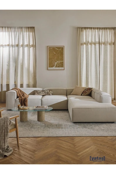 Mobilya Stant Most Mollis Pro 4 Modül Sağ Köşe Koltuk 01 Kırık Beyaz Keten Kumaş Yumuşak Sünger(Evinize Teslim) ürün görseli