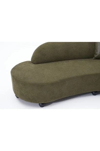 Mobilya Stant Most Beans Koltuk İthal Yeşil Keten Kumaş Top Ayak (Evinize Teslim) - Resim 4