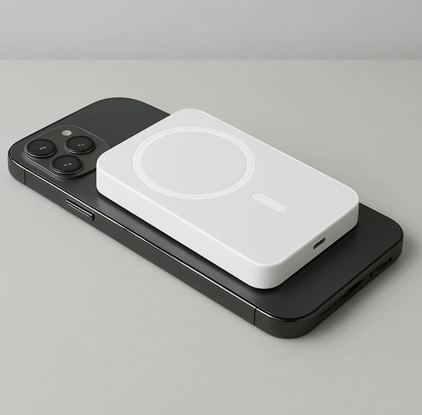 ScHitec Taşınabilir Magsafe Özellikli 10000mAh Powerbank Beyaz YK-P950 - 4