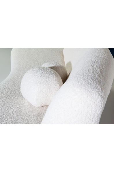 Mobilya Stant Most Beans Koltuk İthal Beyaz Teddy Kumaş (Evinize Teslim) - Resim 3
