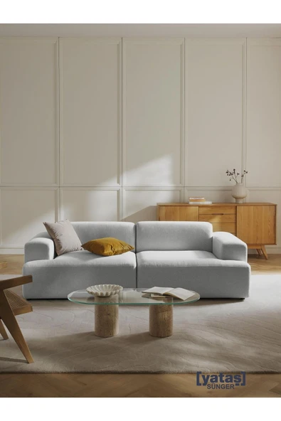 Mobilya Stant Most Mollista 2 Modül Kanepe Koltuk 32 Gri Keten Kumaş Yumuşak Sünger (Evinize Teslim) ürün görseli