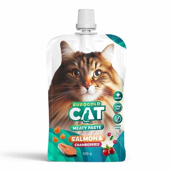 Eurogold Somon Balığı ve Kızılcık Ezme Kedi Ödülü 100gr ürün görseli