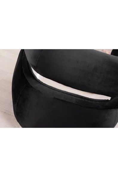 Mobilya Stant Most Volpe Berjer Silinebilir Siyah Kadife Kumaş (Evinize Teslim) - Resim 6