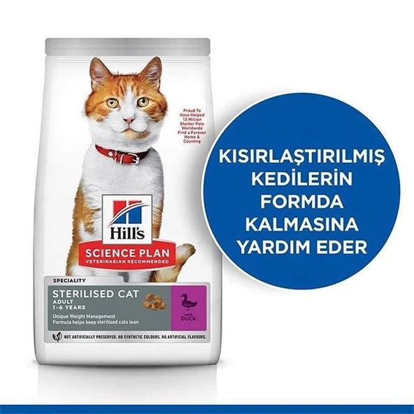 Hills Kısırlaştırılmış Ördekli Yetişkin Kedi Maması 8+2Kg Bonus Paket - 2
