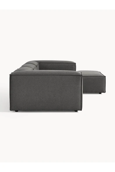 Mobilya Stant Most Mollis Plus 3 Modül Sağ Köşe Koltuk 41 Koyu Antrasit Keten Kumaş Yumuşak Sünger(Evinize Teslim) - Resim 3