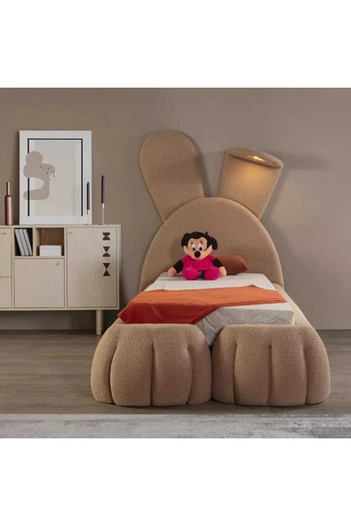 Mobilya Stant Most Bunny Tek Kişilik Karyola Teddy Kumaş 120x200 Yatak İçindir(Evinize Teslim) - Resim 2