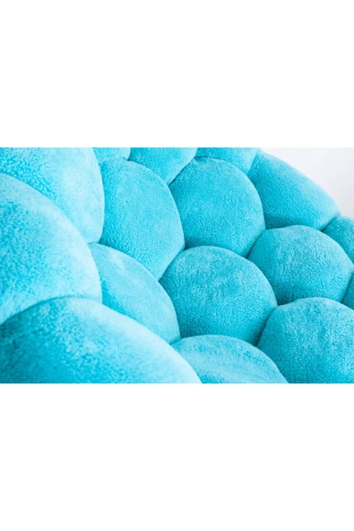 Mobilya Stant Most Balloon Berjer İthal Turkuaz Teddy Kumaş (Evinize Teslim) - Resim 3