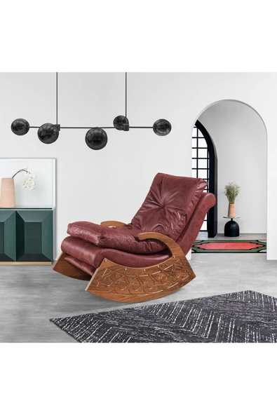 Mobilya Stant Most Woodarm %100 Ağaç Dinlenme Koltuğu 10 Bordo İthal Nubuk Kumaş (Evinize Teslim) ürün görseli