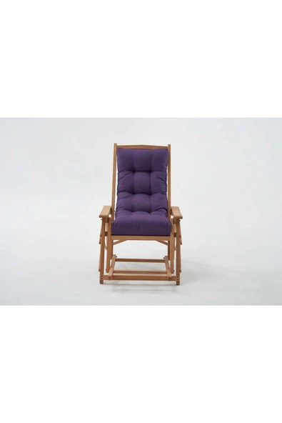 Mobilya Stant Most Sunbed Şezlong Su Bazlı %100 Ağaç Outdoor Mor Kumaş Silikon Dolgu (Evinize Teslim) ürün görseli