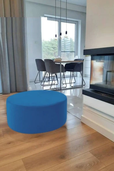 Mobilya Stant Most Ekol Yuvarlak Sandıklı Orta Sehpa 19 Lacivert Kadife Kumaş (Evinize Teslim) ürün görseli