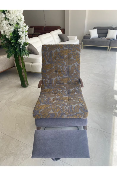 Mobilya Stant Most Woodarm %100 Ağaç Dinlenme Koltuğu Desenli Lüks Silinebilir Keten Kumaş (Evinize Teslim) - Resim 2