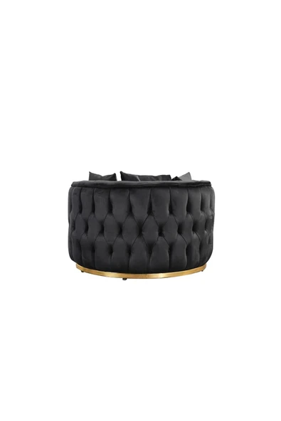 Mobilya Stant Most Hallow Kapitoneli Gürgen Berjer Silinebilir 25 Siyah Kadife Kumaş Gold Kasa (Evinize Teslim) - Resim 5