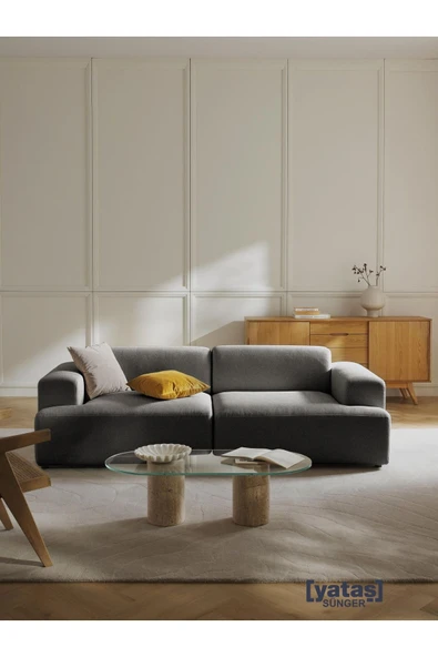 Mobilya Stant Most Mollista 2 Modül Kanepe Koltuk 41 Koyu Antrasit Keten Kumaş Yumuşak Sünger (Evinize Teslim) ürün görseli