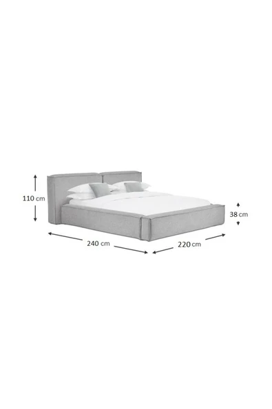 Mobilya Stant Most Mollior Bazalı Karyola Gri Keten Kumaş 180x200 cm. Yatak İçindir (Kurulum Dahil) - 8