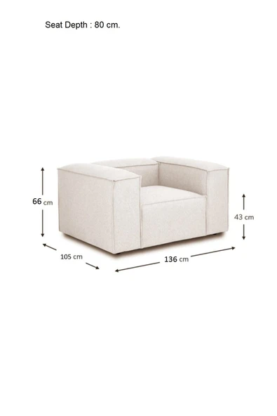 Mobilya Stant Most Mollis Berjer Silinebilir 01 Kırık Beyaz Keten Kumaş Yumuşak Sünger (Evinize Teslim) - Resim 4