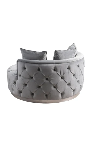 Mobilya Stant Most Hallow Kapitoneli Gürgen Berjer Silinebilir 23 Gri Kadife Kumaş Gold Kasa (Evinize Teslim) - Resim 3