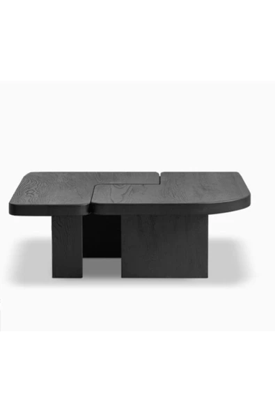 Mobilya Stant Most Gun 2'li Set Orta Sehpa %100 Ahşap Boyalı Siyah (90X60) (EVİNİZE TESLİM) - Resim 6