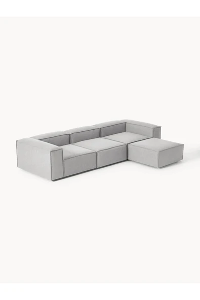 Mobilya Stant Most Mollis 4 Modül Köşe Koltuk 32 Gri Keten Kumaş Yumuşak Sünger (Evinize Teslim) - 6