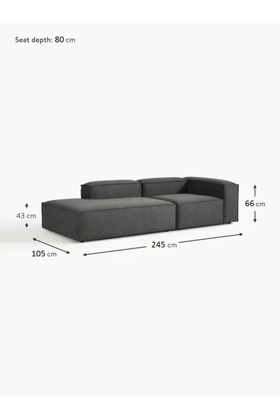 Mobilya Stant Most Mollis Pro 2 Modül Sol Kanepe 10 Kahverengi Keten Yumuşak Sünger(Evinize Teslim) - Resim 5