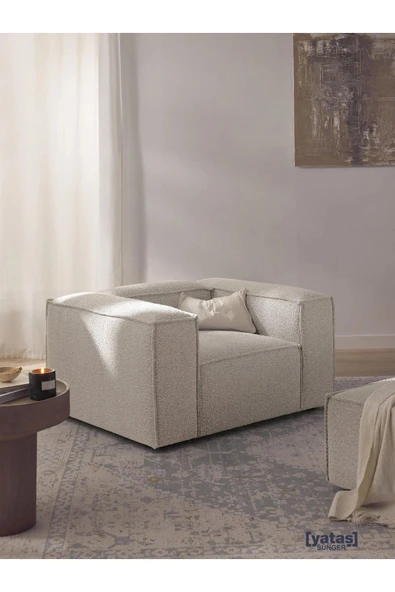 Mobilya Stant Most Mollis Berjer Silinebilir 01 Lüks Bukle Beyaz Kumaş Yumuşak Sünger (Evinize Teslim) ürün görseli