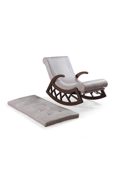 Mobilya Stant Most Woodarm %100 Ağaç Dinlenme Koltuğu İthal Nubuk Kumaş (Evinize Teslim) - Resim 4