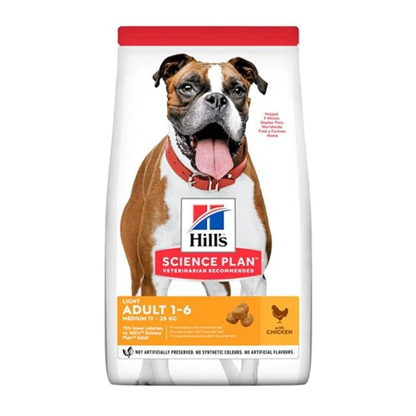 Hills Light Medium Adult Tavuklu Yetişkin Köpek Maması 2,5Kg - Resim 2