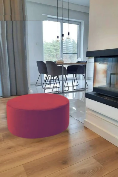 Mobilya Stant Most Ekol Yuvarlak Sandıklı Orta Sehpa 14 Bordo Kadife Kumaş (Evinize Teslim) ürün görseli