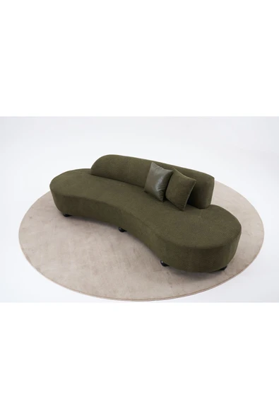 Mobilya Stant Most Beans Koltuk İthal Yeşil Keten Kumaş Top Ayak (Evinize Teslim) - Resim 2