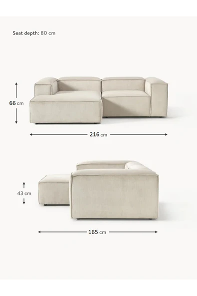 Mobilya Stant Most Mollis Plus Sol 2 Modül Sol Köşe 01 Fitilli Kırık Beyaz Kadife Yumuşak Sünger(EVİNİZE TESLİM) - Resim 6