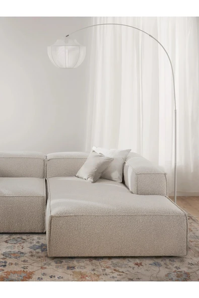 Mobilya Stant Most Mollis Plus Sağ Köşe Dinlenme 01 Beyaz Lüks Bukle Kumaş Yumuşak Sünger(EVİNİZE TESLİM) - Resim 2