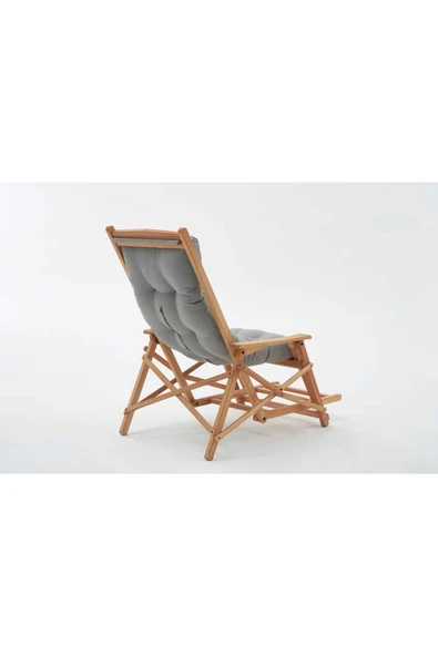 Mobilya Stant Most Sunbed Şezlong Su Bazlı %100 Ağaç Outdoor Gri Kumaş Silikon Dolgu (Evinize Teslim) - 3