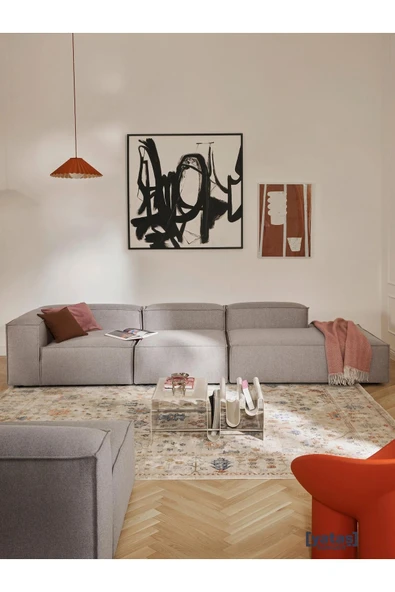 Mobilya Stant Most Mollis Pro 3 Modül Sağ Kanepe 10 Kahverengi Keten Yumuşak Sünger(EVİNİZE TESLİM) ürün görseli