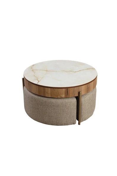 Mobilya Stant Most Rondo Akıllı Sehpa Mermer Görünümlü %100 Mdf (Evinize Teslim) - 5