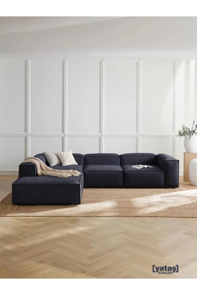 Mobilya Stant Most Mollis Pro 4 Modül Sol Köşe Koltuk Takımı Lacivert Keten Kumaş Yumuşak Sünger(Evinize Teslim) ürün görseli