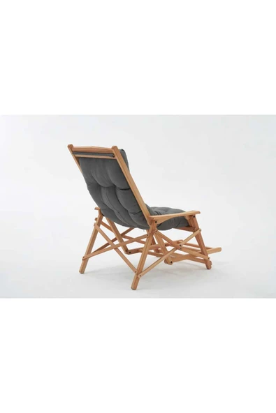 Mobilya Stant Most Sunbed Şezlong Su Bazlı %100 Ağaç Outdoor Antrasit Kumaş Silikon Dolgu (Evinize Teslim) - 2