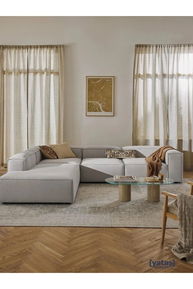 Mobilya Stant Most Mollis Pro 4 Modül Sol Köşe Koltuk Takımı 32 Gri Keten Kumaş Yumuşak Sünger(Evinize Teslim) ürün görseli