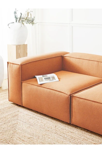 Mobilya Stant Most Mollis Köşe Modül Berjer Silinebilir Kiremit Keten Kumaş Yumuşak Sünger (EVİNİZE TESLİM) - Resim 2