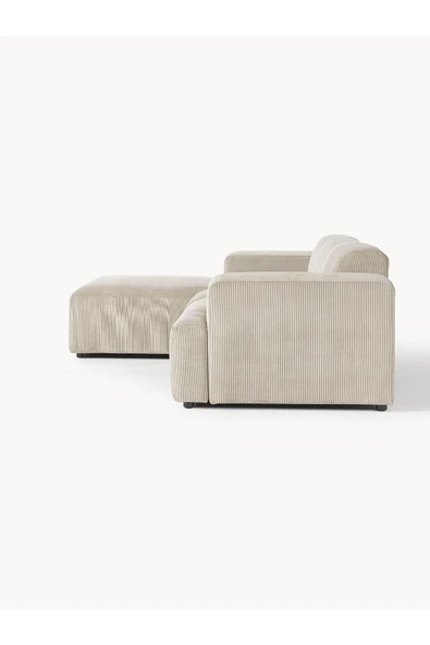 Mobilya Stant Most Mollista 3 Modül Sol Köşe Koltuk Ekru Fitilli Kadife Kumaş Yumuşak Sünger (Evinize Teslim) - Resim 5