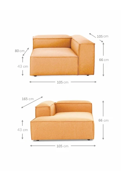 Mobilya Stant Most Mollis Plus Sol Köşe 2 Modül Köşe Kiremit Keten Kumaş Yumuşak Sünger(EVİNİZE TESLİM) - Resim 6