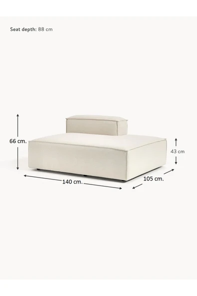 Mobilya Stant Most Mollis Sağ Pro Köşe Modül 01 Kırık Beyaz Keten Kumaş Yumuşak Sünger(EVİNİZE TESLİM) - Resim 6